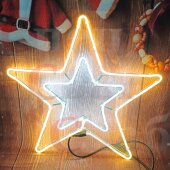 Световая фигура "Звезда двухконтурная" уличная белая/тепло-белая